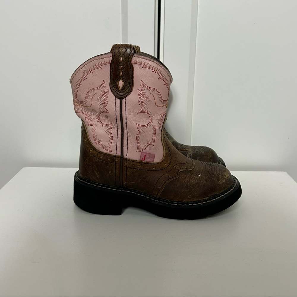 Justin Gypsy pink brown western cowboy boots - Picture 1 of 7